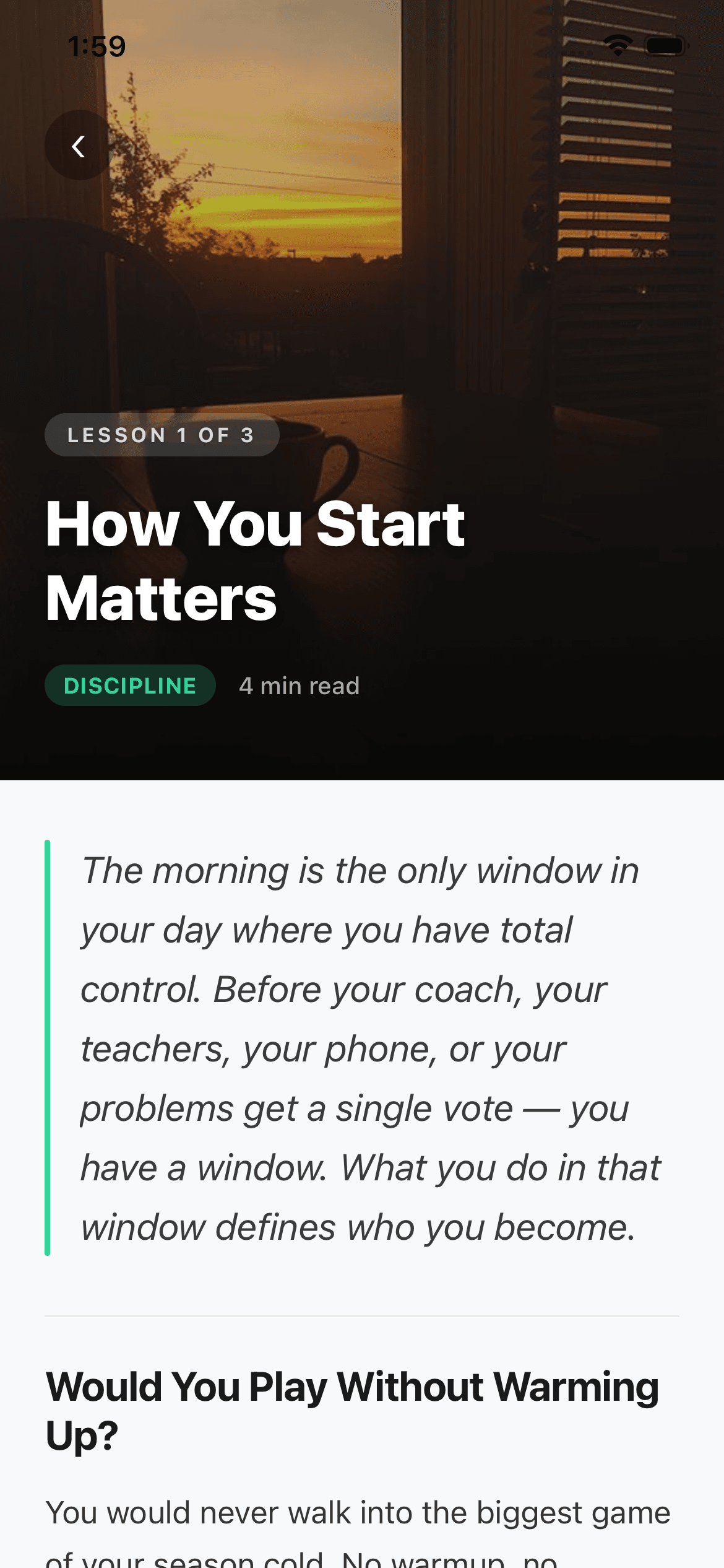 The Foundation — Lesson 1: How You Start Matters