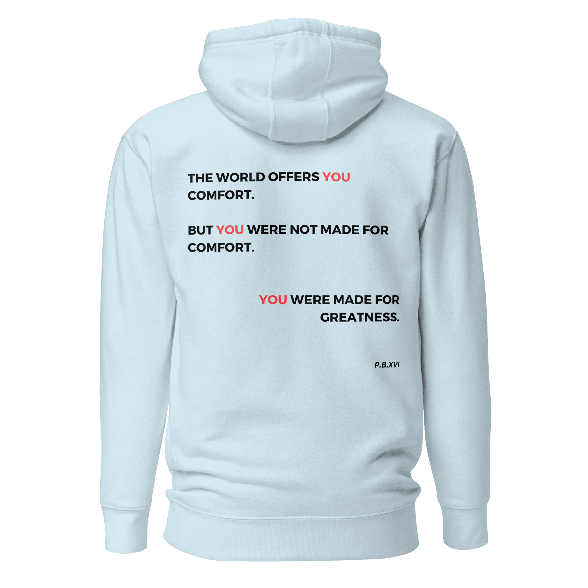 .uoY Hoodie — Sky Blue — back