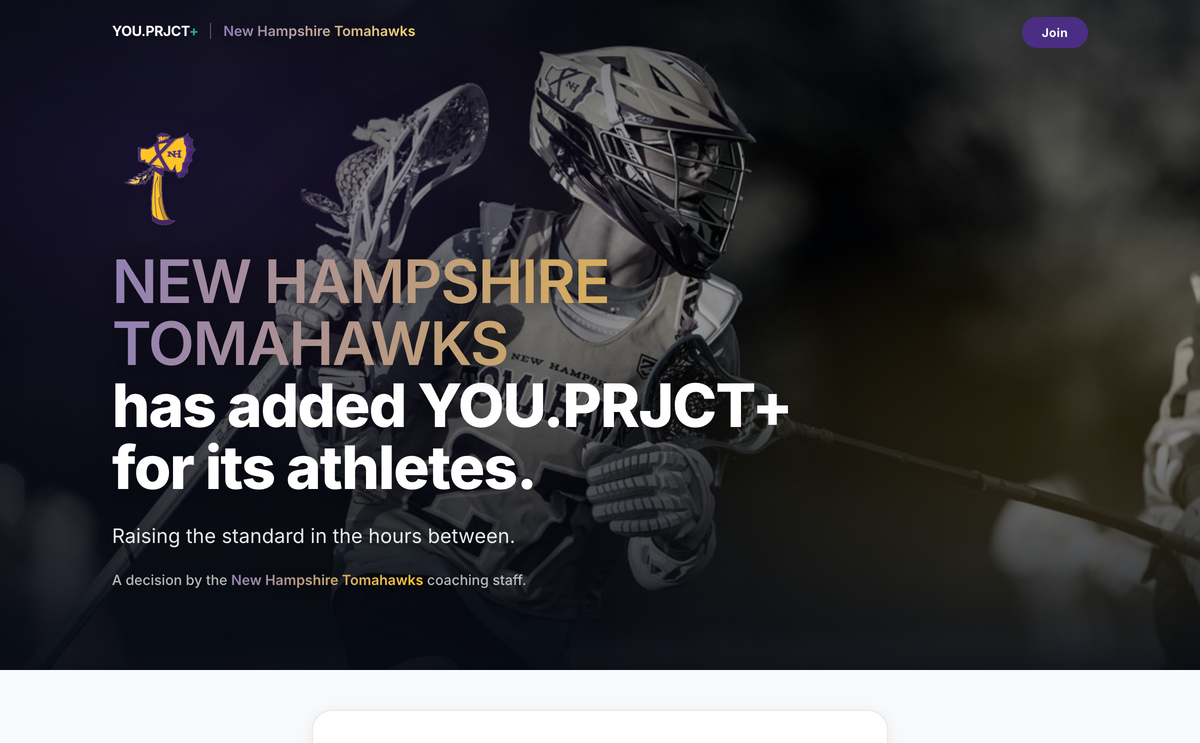 New Hampshire Tomahawks' club page on youprjct.com